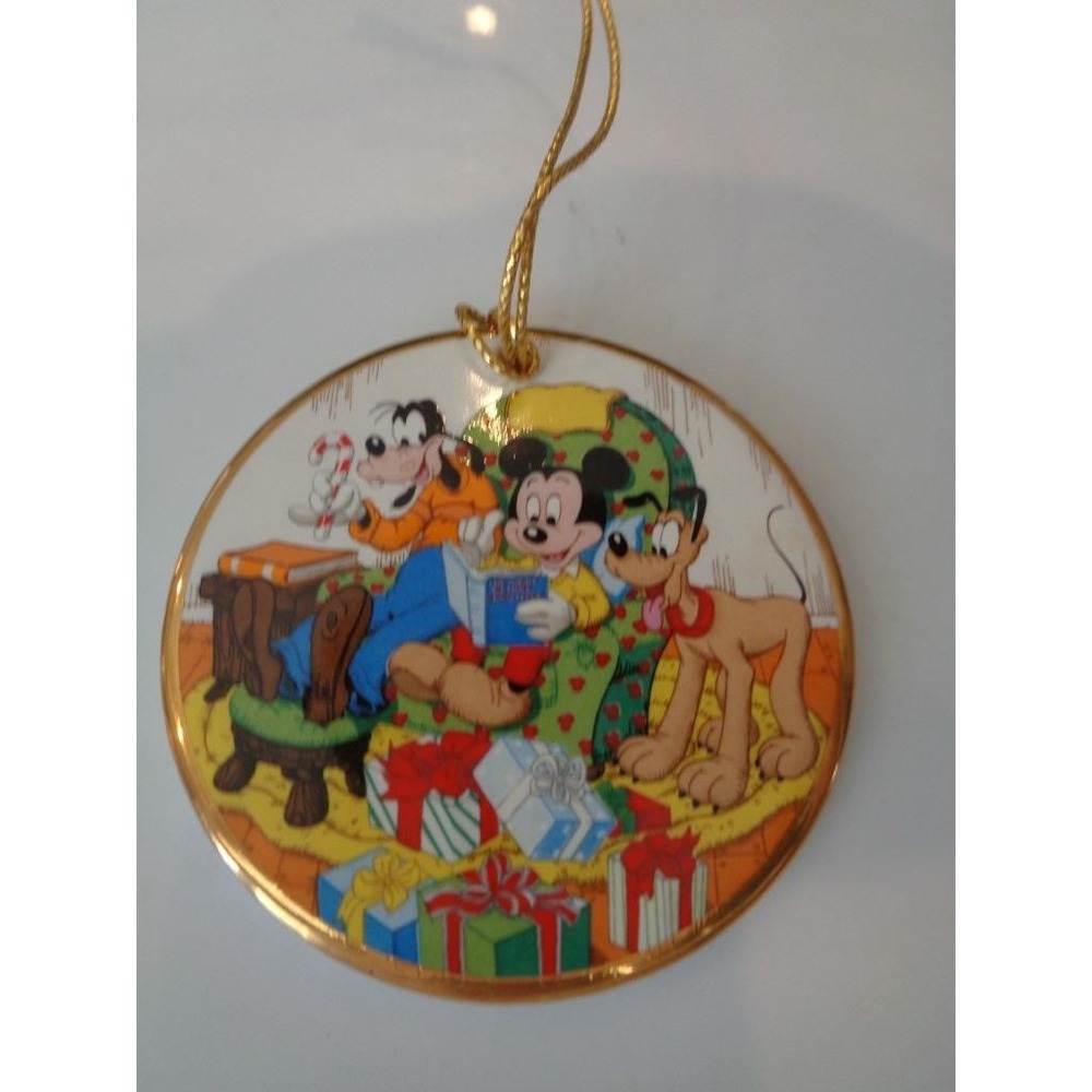 Disney Grolier Ornament The Night Before Christmas Mickey Mouse Pluto Goofy